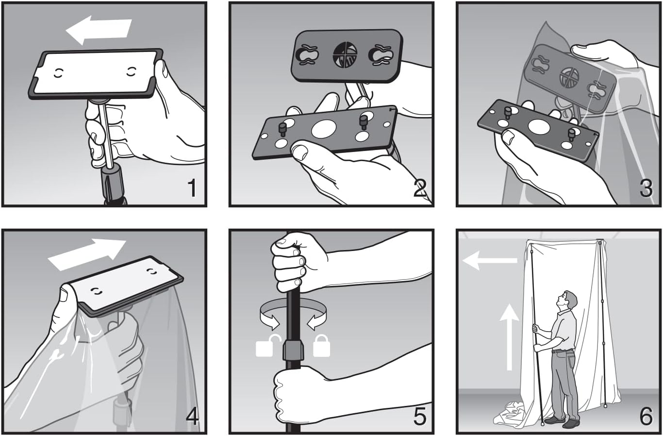 ZIPWALL ZP4 ZipPole 10 Foot Spring Barrier (Pack of 4) Loaded Poles for Dust Barriers, 4 Pack, Black